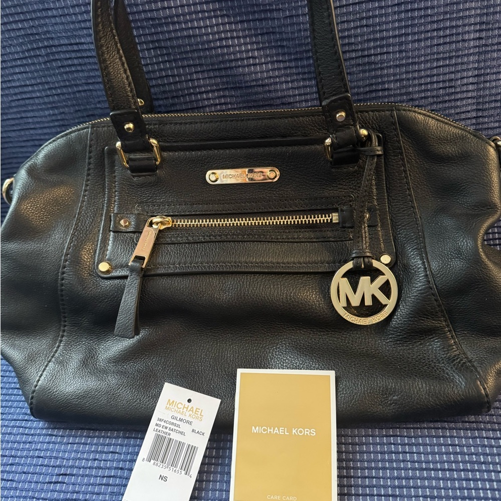 Black Leather Michael Kors Handbag * missing shoulder strap*